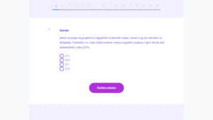 Ukážka IT‑Fitness testu – matematicko‑informačná úloha s výberom čísla z viacerých možností.