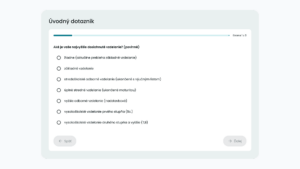 Ukážka úvodného dotazníka – Aké je vaše najvyššie dosiahnuté vzdelanie?