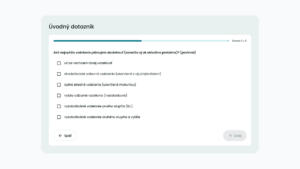 Ukážka úvodného dotazníka – Aké najvyššie vzdelanie plánujete dosiahnuť?